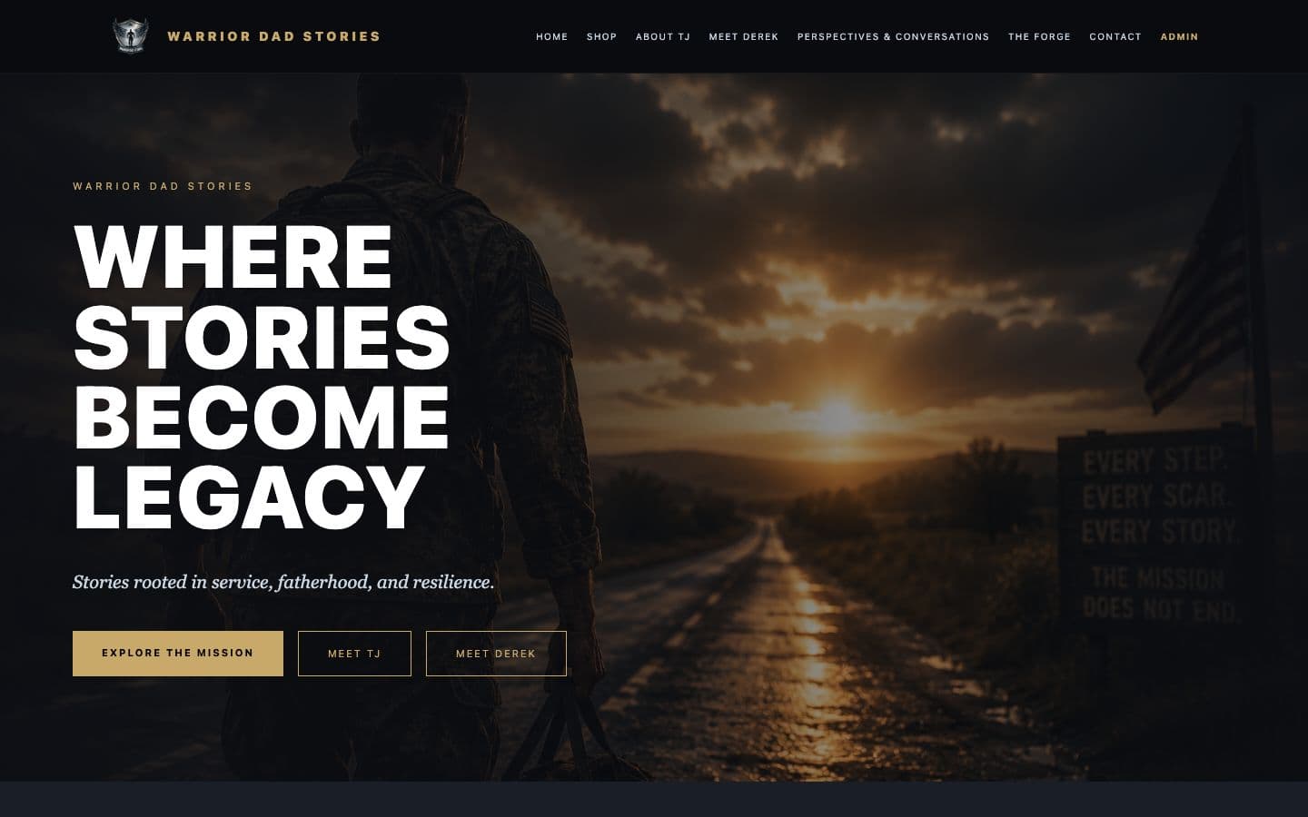 Warrior Dad Stories homepage